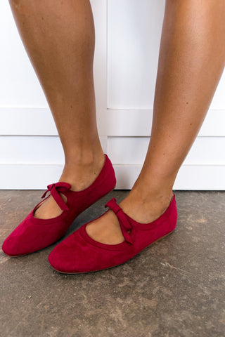 Layover Bow Tie Corkys Mary Jane Flat in Red