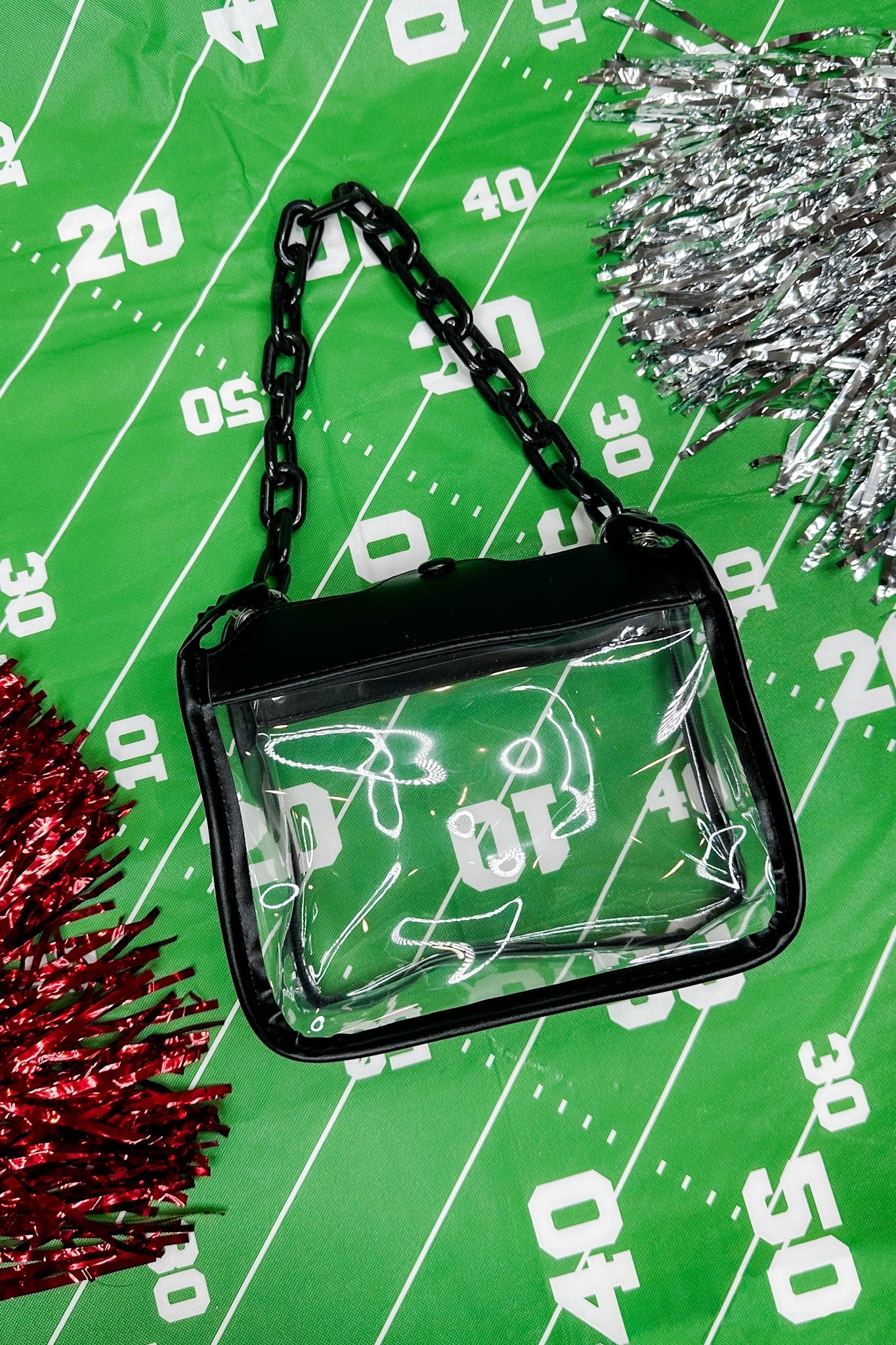 Clear Game Day Crossbody Bag in Black