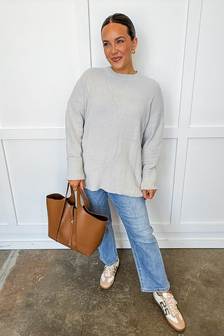 Hot Pink Deal - The Cloud Nine Sweater in Grey