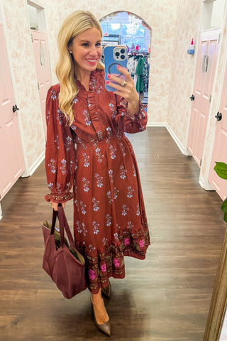 The Juliette Maxi Dress in Merlot
