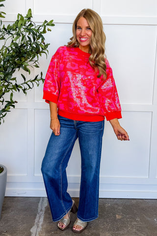 Spot On Sequin Knit Top