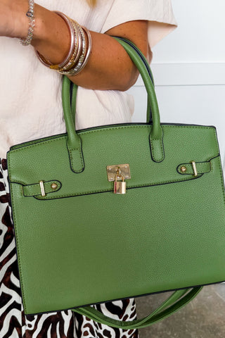 The Audrey Satchel Handbag in Olive