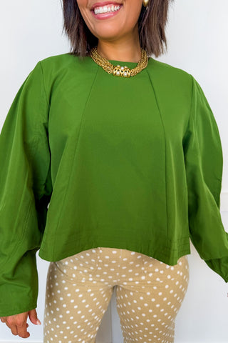 The Polished Perspective Long Sleeve Top in Green