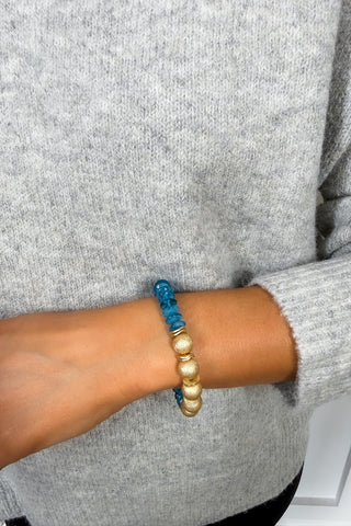 Luna Blue & Gold Bracelet by Michelle McDowell