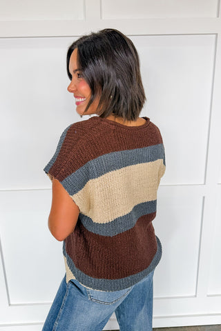 Mocha Mood Color Block Knit Top