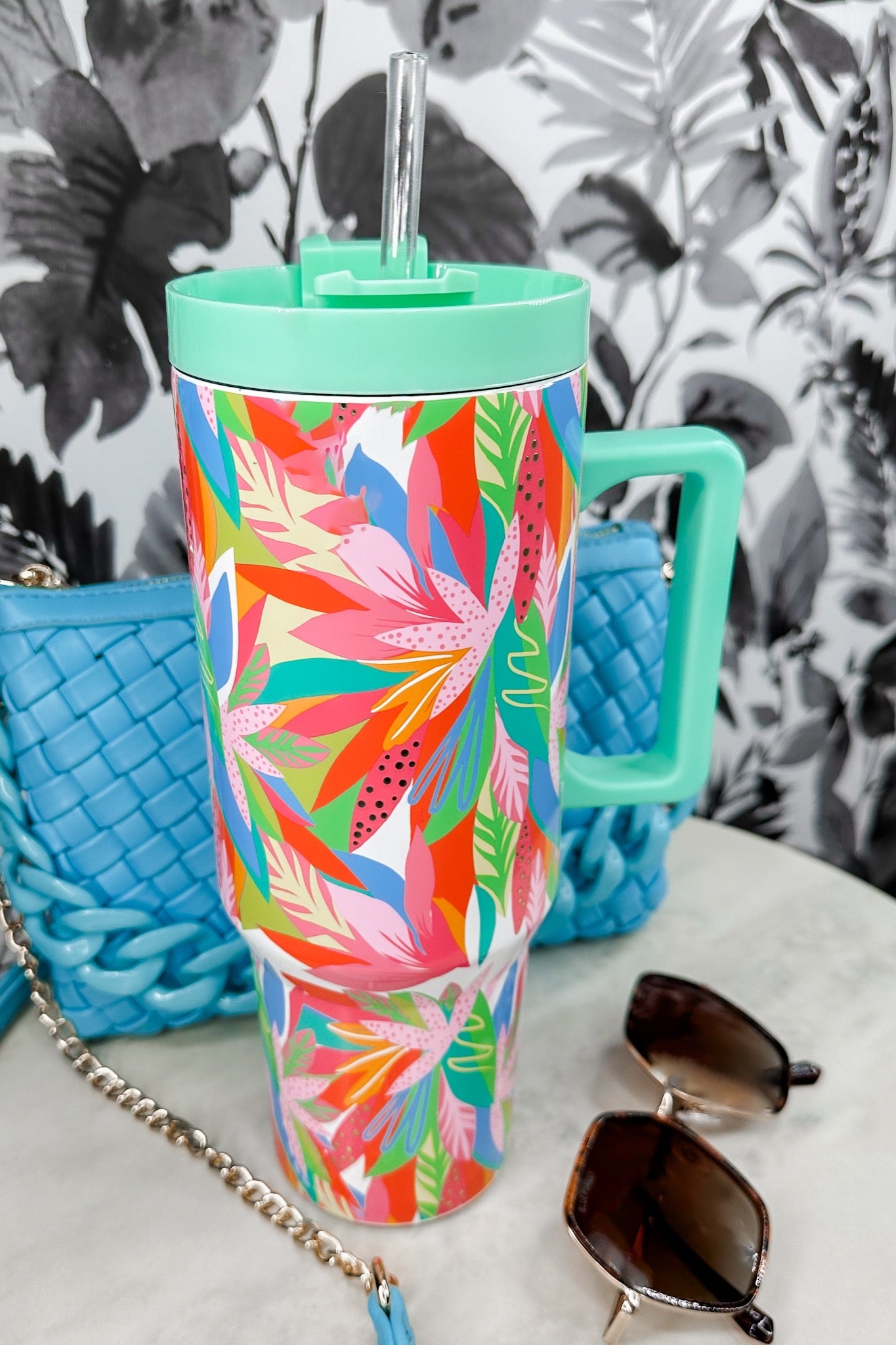 40oz Stainless To-Go Tumbler in Get Tropical