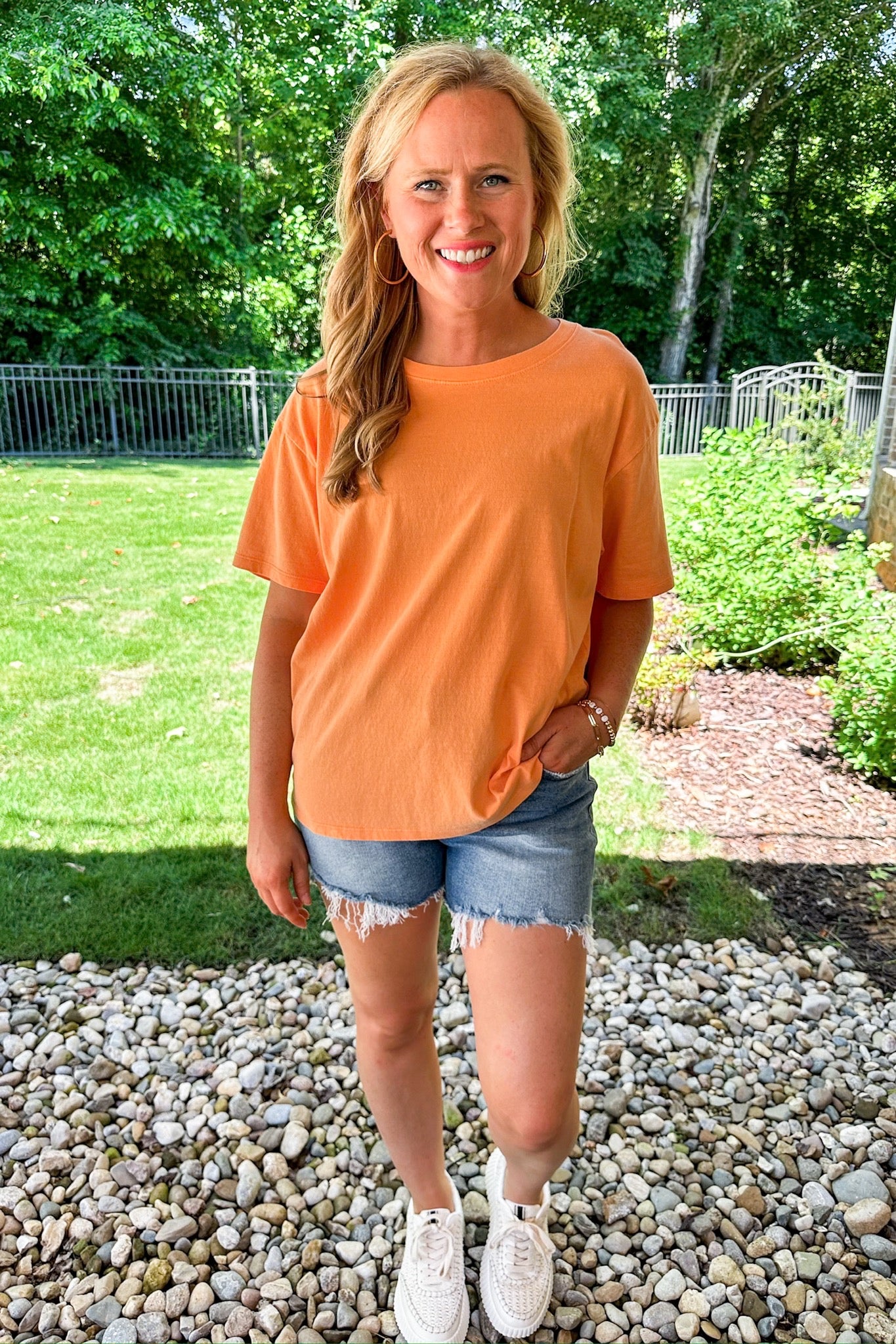 Classic Mineral Wash Staple Tee in Cantaloupe