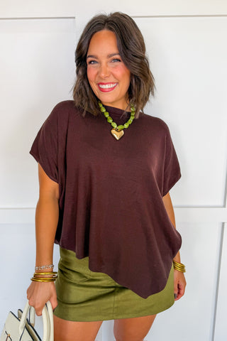 Change Of Plans Knit Top in Brown