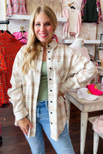 Load image into Gallery viewer, Oversized Button Up Neutral Plaid Shacket