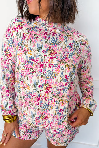 The Annie Pajama Short Set in Autumn Meadow Pink by Mary Square