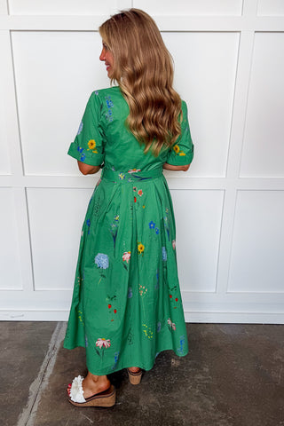 Garden Party Pleated Midi Dress