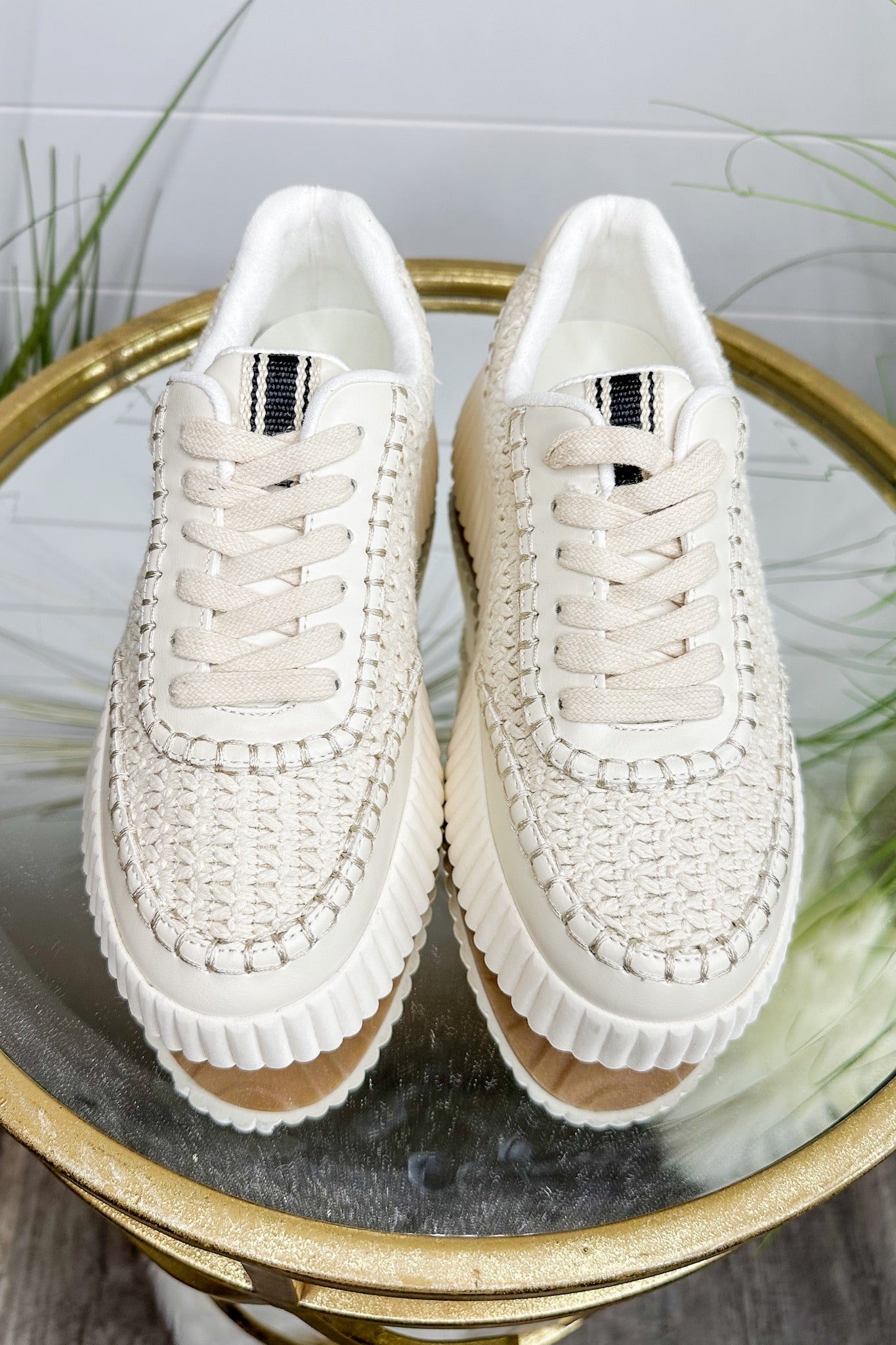 The Selina Woven Sneaker in Natural by ShuShop