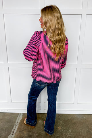 Chic In Stripes Bow Top