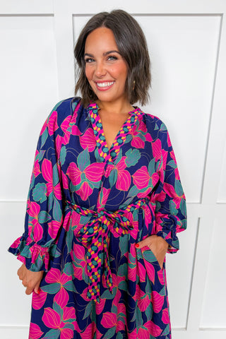 The Indigo Garden Midi Dress