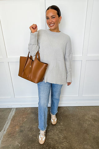 Hot Pink Deal - The Cloud Nine Sweater in Grey