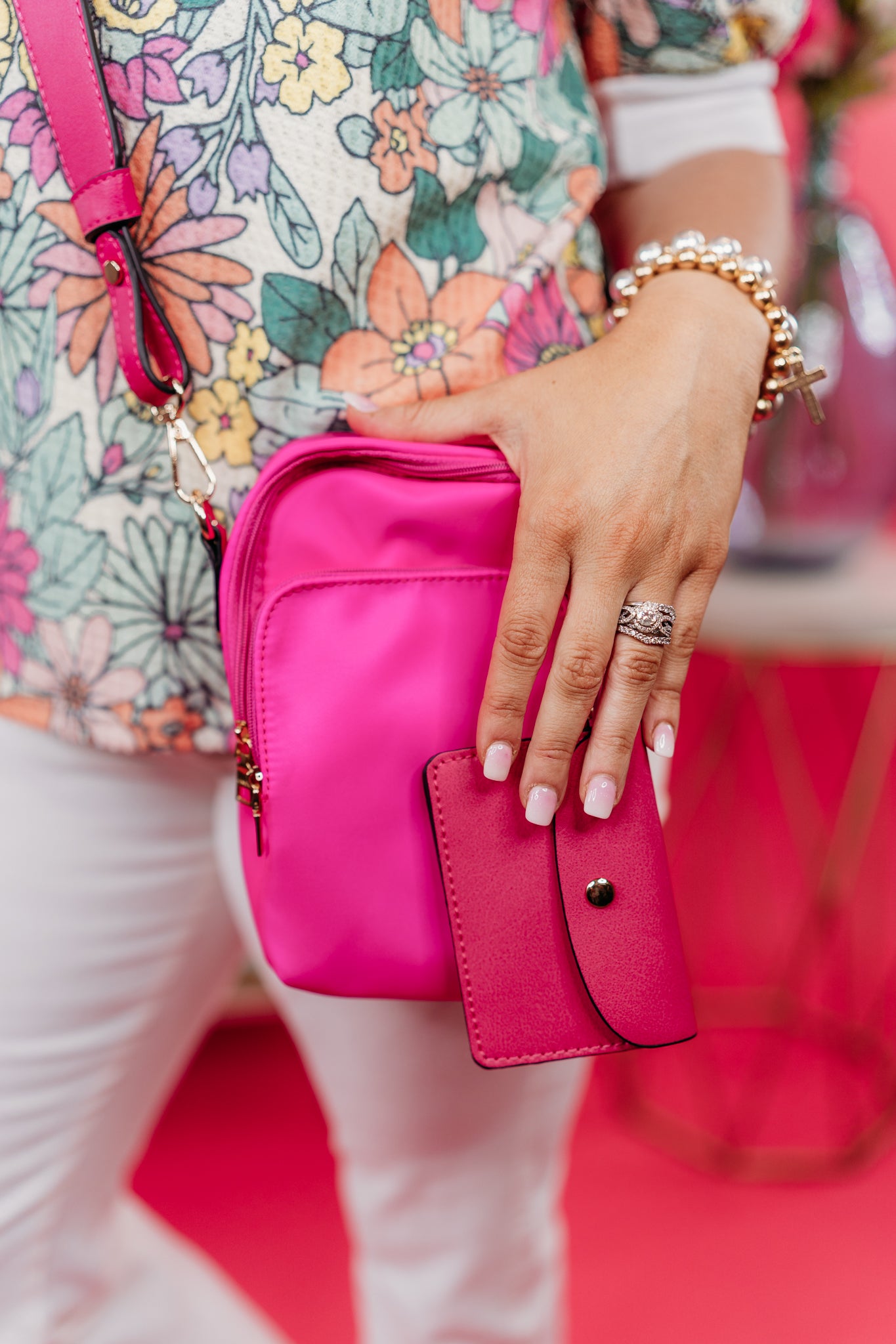 The Parker Crossbody in Hot Pink