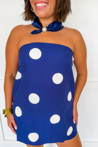 Dots & Game Days Skirt Set in Navy