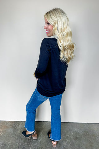 Dear Scarlett The Alivia Round Neck Top In Black