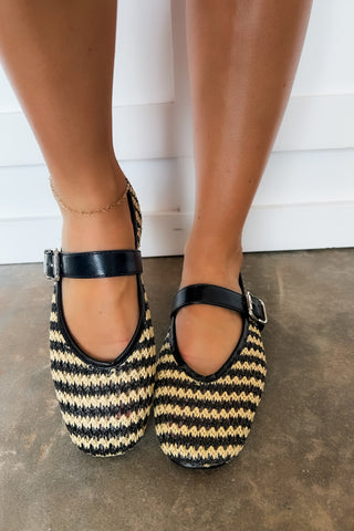 Left On Read Mary Jane Flats in Black