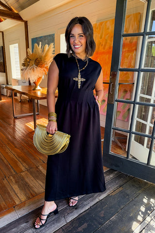 The Classic Moment Midi Dress in Black