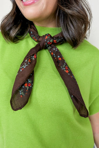 Brown & Rose Neck Scarf