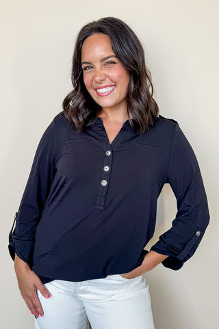 Dear Scarlett Liz Luxe Top in Black