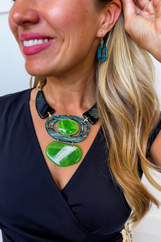 Emerald Isle Statement Necklace & Earring Set