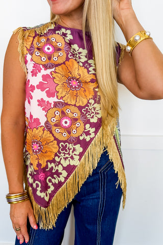 Free Spirit Asymmetrical Fringe Top