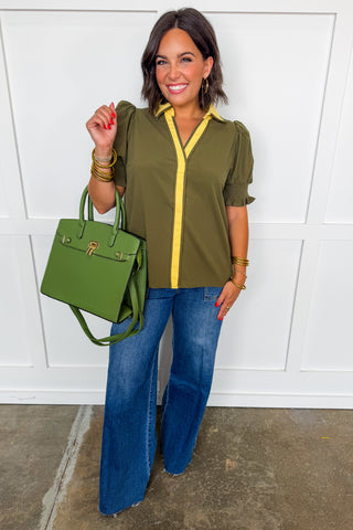 Dirty Martini Blouse With Contrast Trim