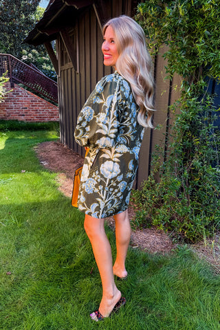 Among The Wildflowers Dress in Olive