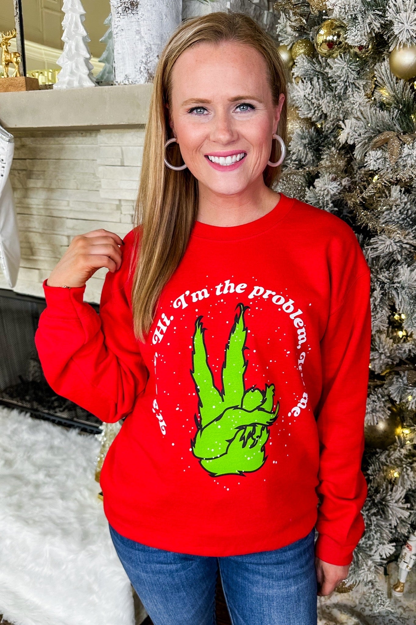 I'm the Problem Peace Sign Grinch Sweatshirt