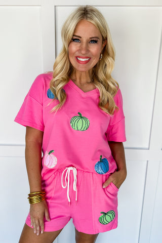 Pumpkin Patch Pink Sequin Matching Set
