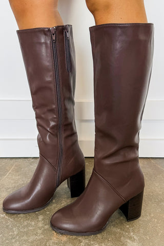 City Street Tall Boot in Brown Leather