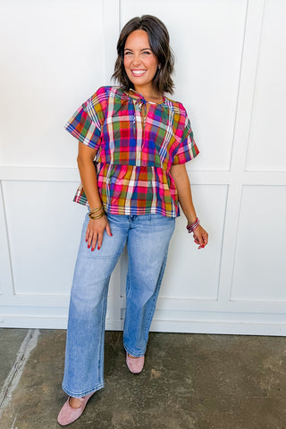 Color Outside The Lines Peplum Top