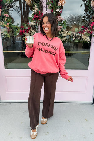 Coffee Weather Embroidered Sweatshirt