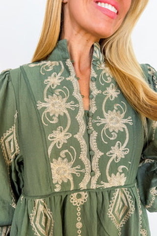 The Olive Meadow Midi Dress