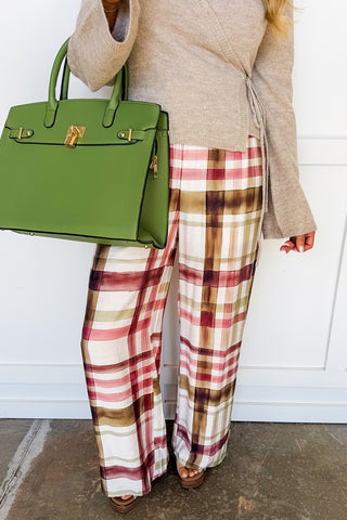 The Harvest Plaid Wide Leg Pants