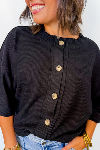 The Easy Does It Cardigan in Black