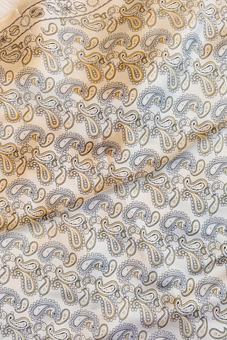 Paisley Cream Silk Bandana Scarf