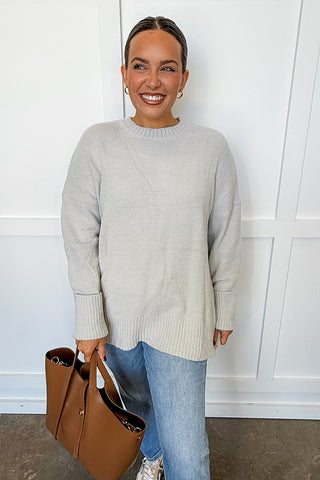 Hot Pink Deal - The Cloud Nine Sweater in Grey