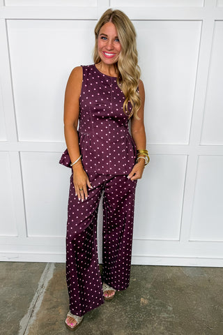 Cutie Peplum Top in Burgundy
