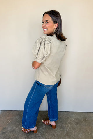 Not So Basic Beige V Neck Blouse