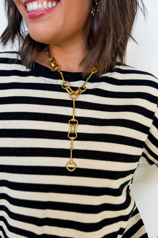 Bridle Path Adjustable Lariat Necklace in Gold