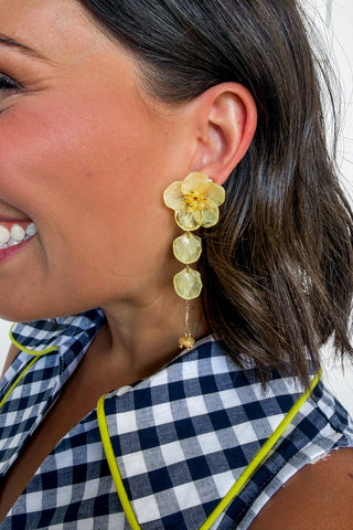 Wildflower Wish Drop Earrings in Yellow