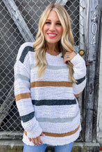 Load image into Gallery viewer, Simply Striped Oversized Popcorn Sweater