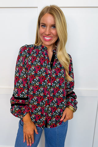 The Cecila Top In Orchard Path Multi By Mary Square
