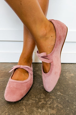 Layover Bow Tie Corkys Mary Jane Ballet Flat in Blush