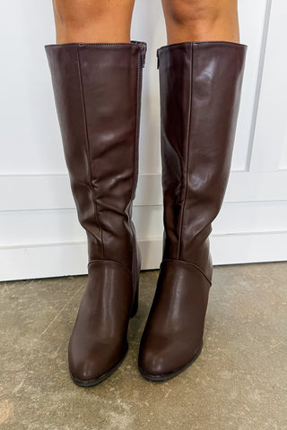 City Street Tall Boot in Brown Leather