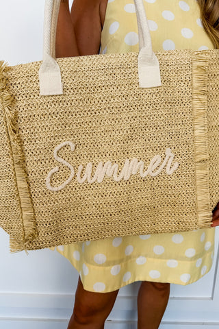Summer State Of Mind Straw Tote