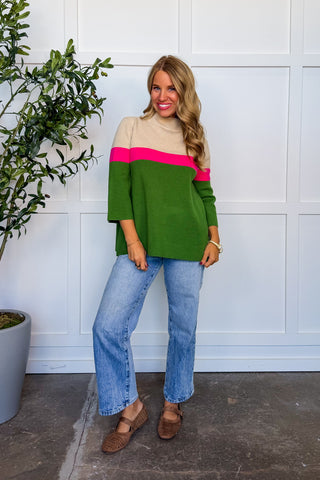 Change Of Direction Color Block Sweater